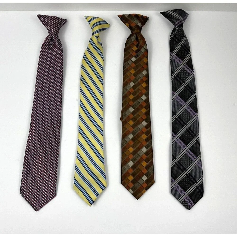 Clip-on Ties for boys set of 4 - Variety of Brands